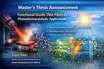 Master's Thesis Topic Available – Functional Oxide Thin Films for Photoelectrocatalytic Applications